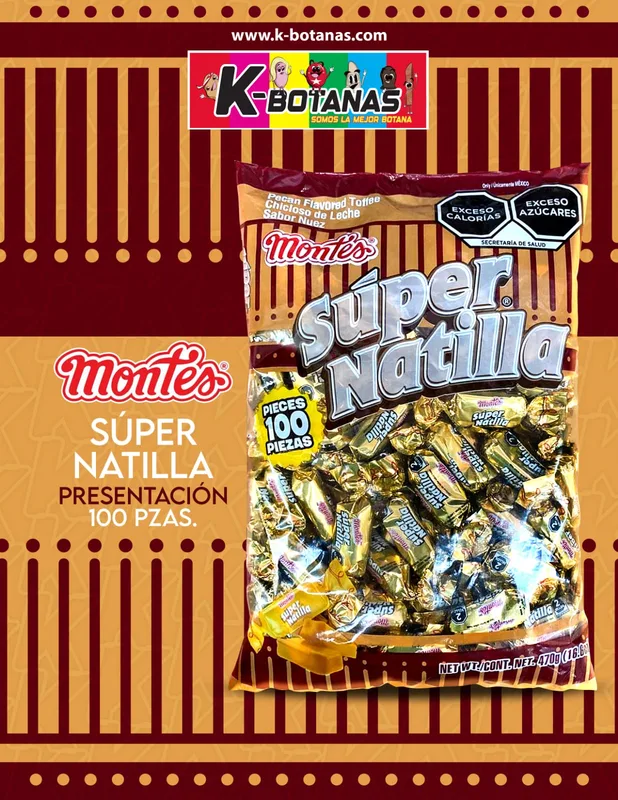 Montes chicloso SUPER NATILLA bolsa con 100 piezas