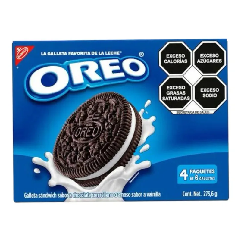 Nabisco galleta OREO 6´s paquete con 4 sobres de 273,6g