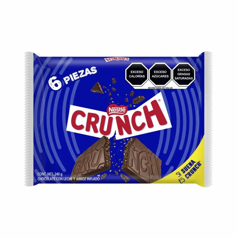 Nestlé chocolate Crunch AZUL Bolsa con 6 piezas