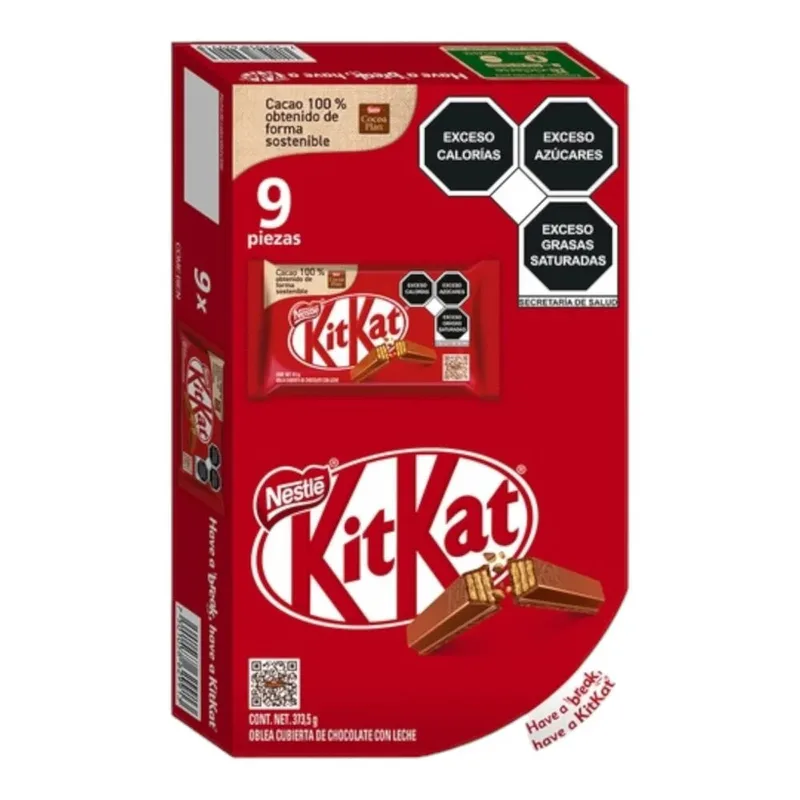 Nestlé chocolate Kit Kat extra MILK & COCOA paquete con 9 piezas