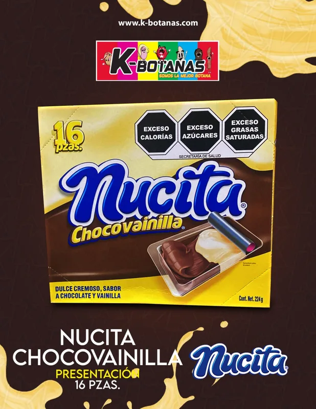 NUCITA CHOCOVAINILLA 16 pzas 224gr