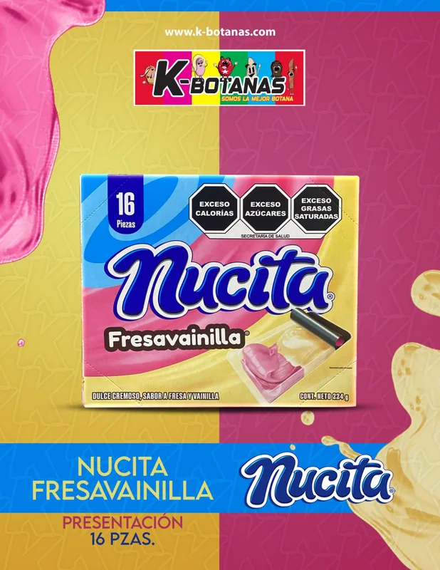 Nutresa Nucita FRESA-VAINILLA paquete con 16 piezas
