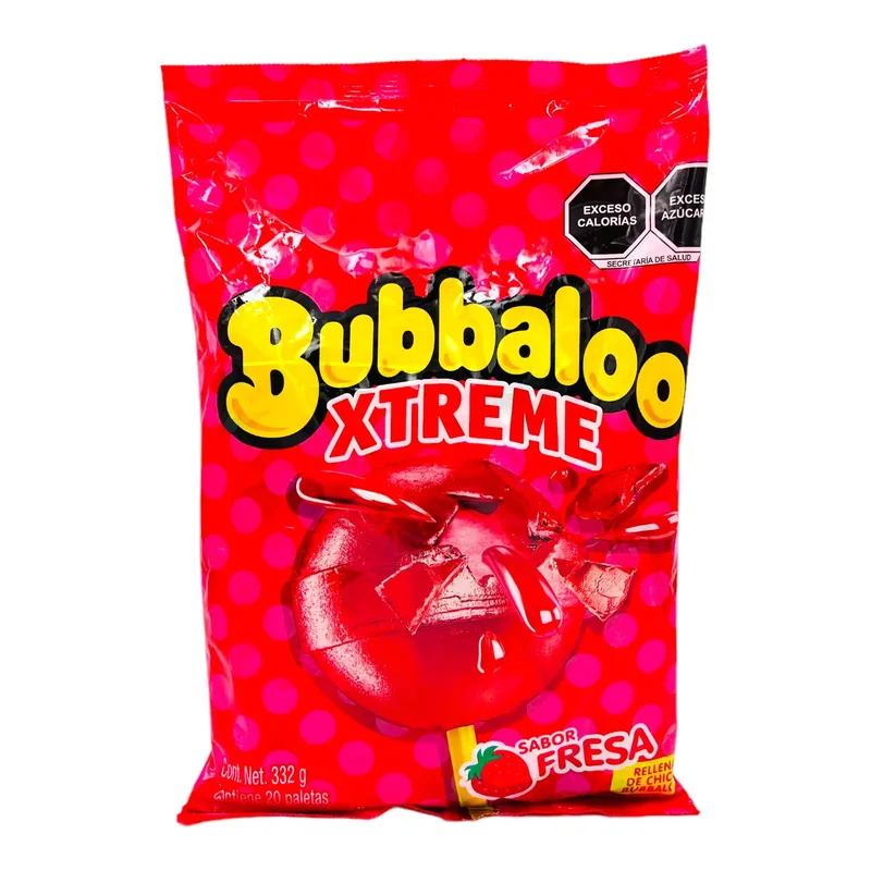 Paleta de Caramelo Macizo relleno líquido sabor Fresa