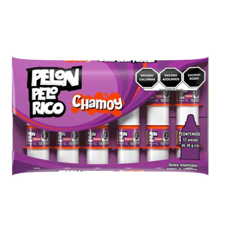 Pelon Pelo Rico CHAMOY bolsa con 12 piezas
