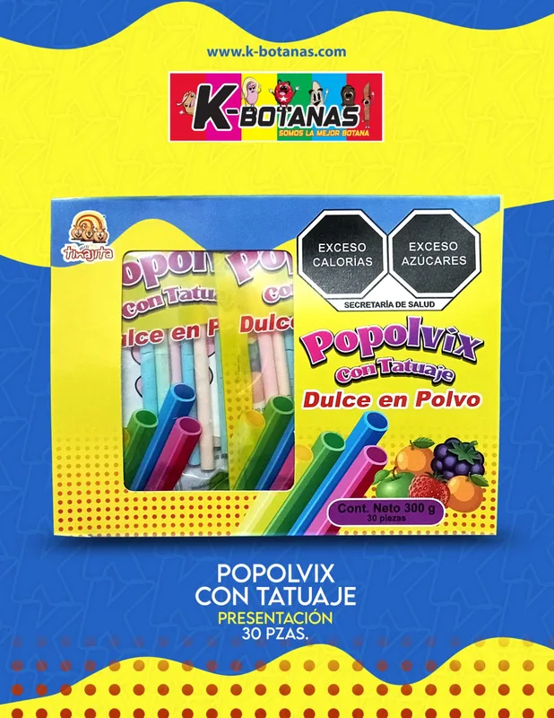 TINAJITA POPOLVIX CON TATUAJES 30 PZAS