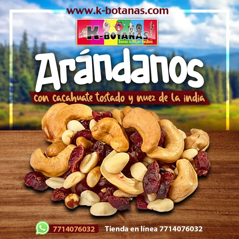 Arandanos con Cacahuate Tostado y Nuez India 1 KG