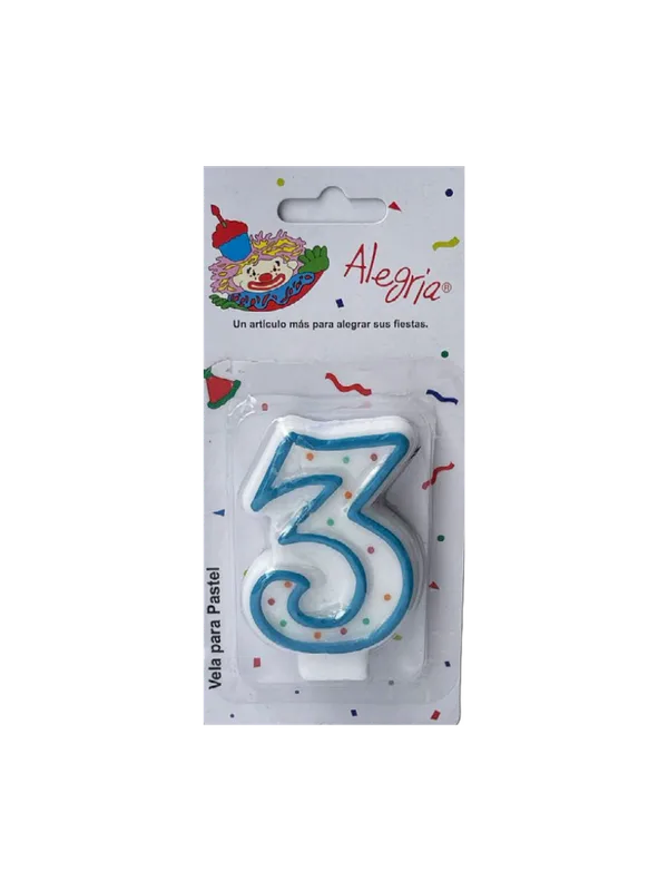 Vela Confeti AZUL #3