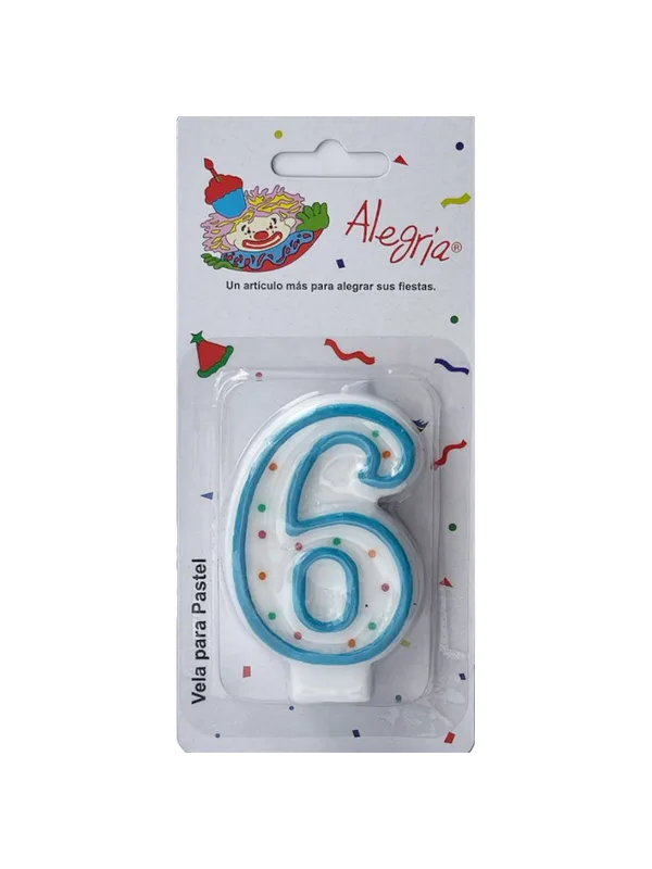 Vela Confeti AZUL #6