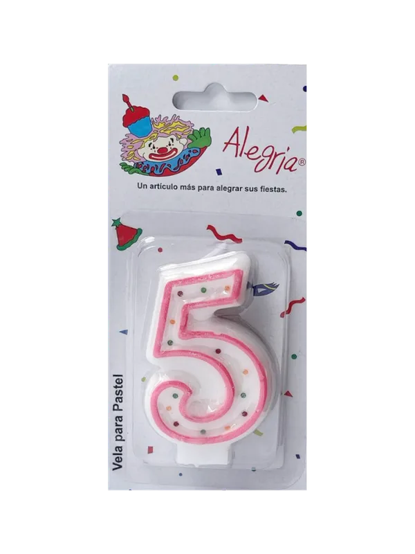 Vela Confeti ROSA #5