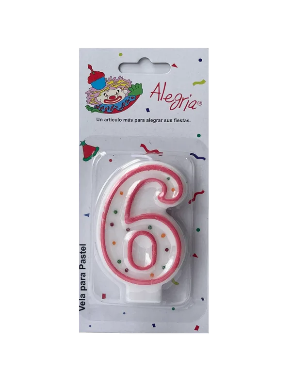 Vela Confeti ROSA #6