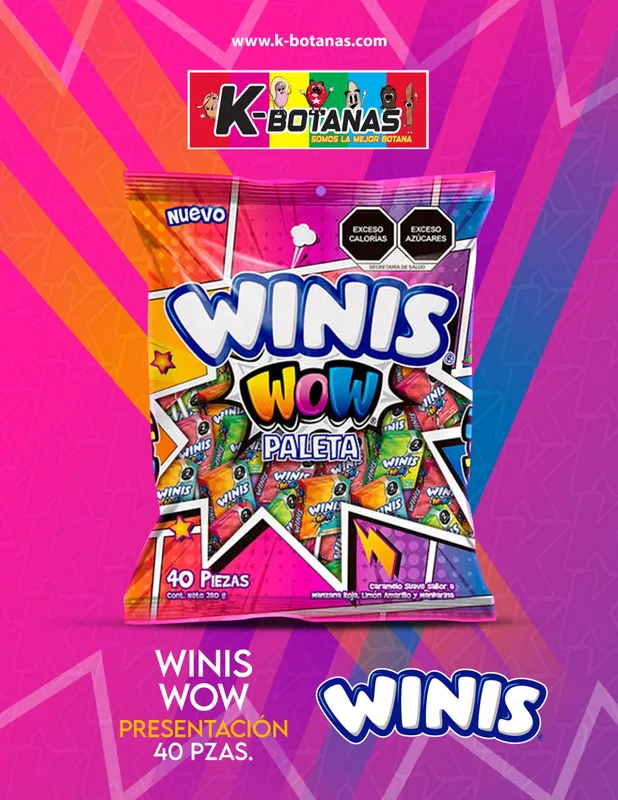 WINIS WOW PALETA 40 pzas 280gr